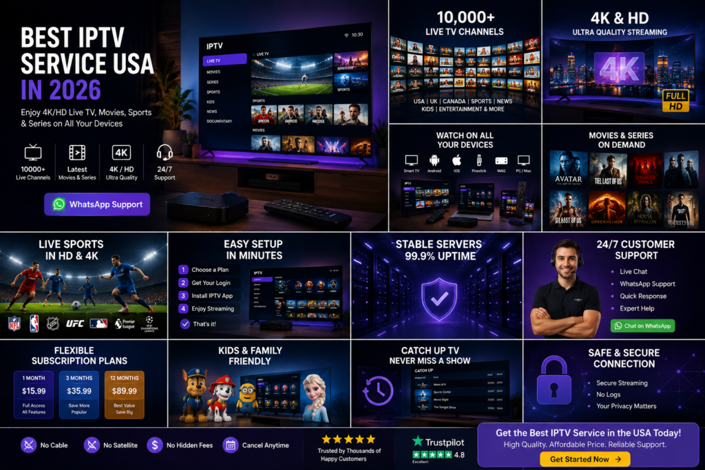 Best IPTV service USA 2026 with 4K streaming